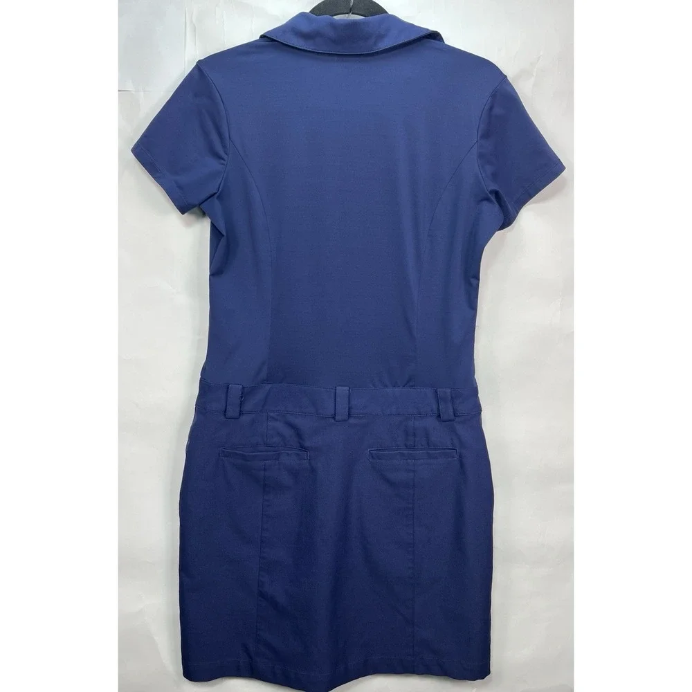 Nike Golf Tour Performance‎ Stretch Dri-Fit Blue Polo Dress Women's 8 Athleisure